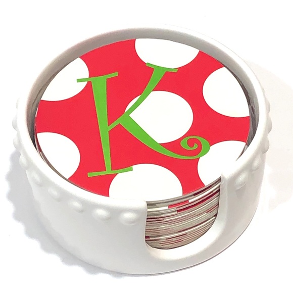 Set of coasters in white ceramic holder - Picture 3 of 5